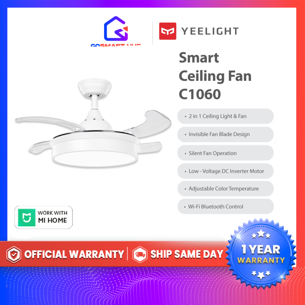 Yeelight Smart Fan with Ceiling Lamp C1060 2in1 Fan and Ceiling