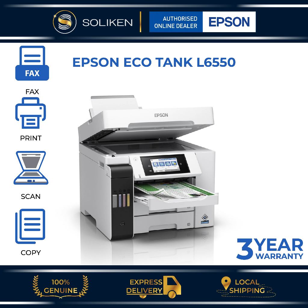 Epson EcoTank L6550 A4 Colour All-in-One Ink Tank Office Printer (Print ...