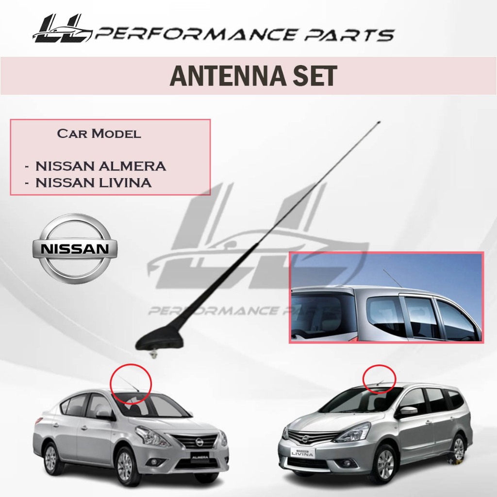Original Nissan Almera Livina Antenna Pole Full Set Assy With Base FM AM Aerial Antena Radio Shopee Malaysia