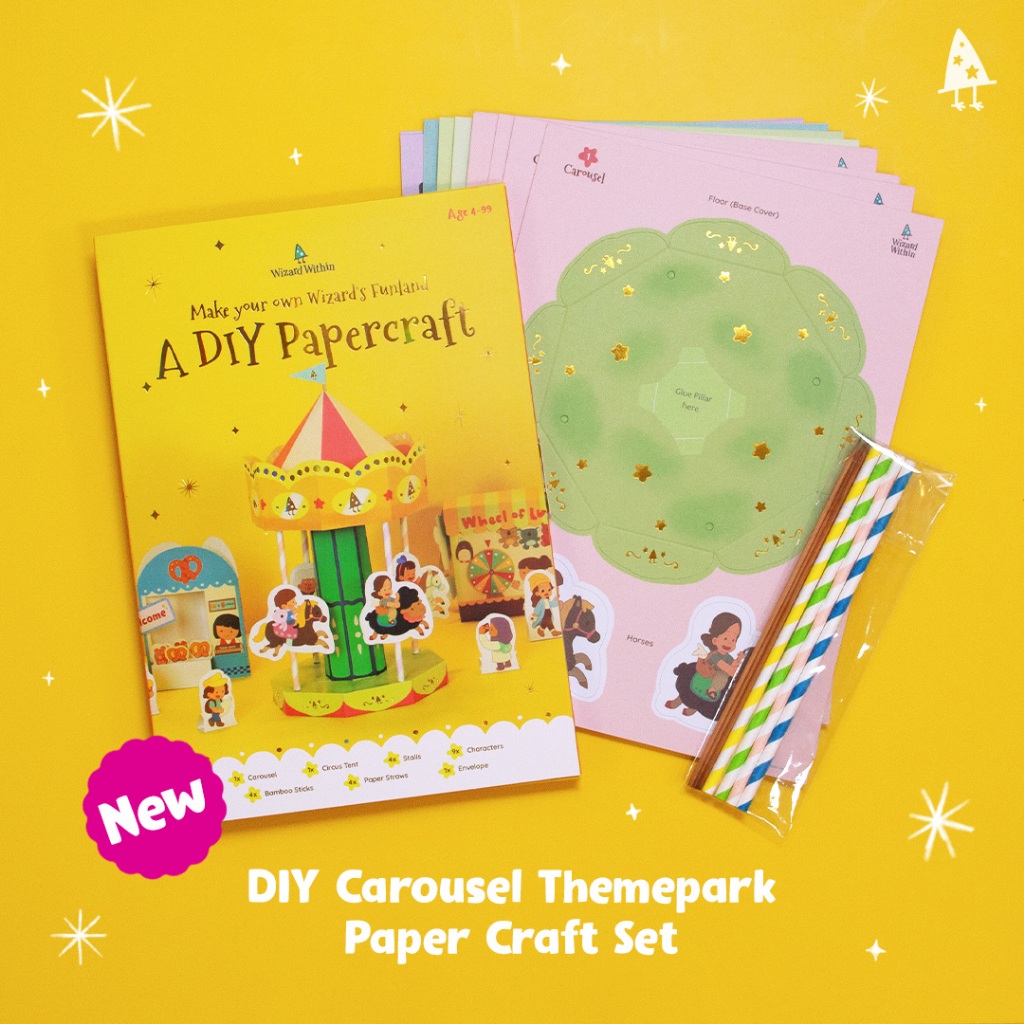 DIY Paper Craft DIY Carousel Themepark Paper Craft set Gift For
