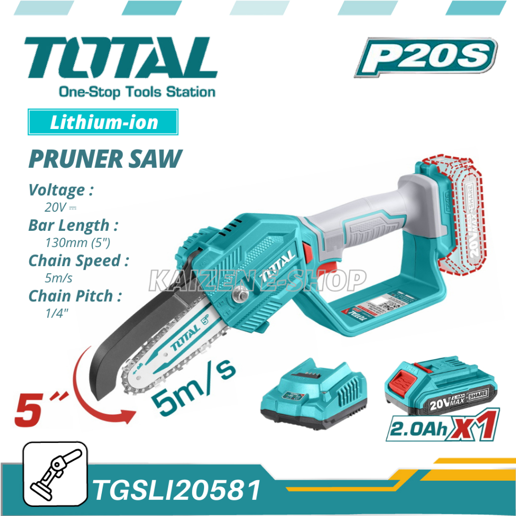 TOTAL TGSLI20581 20V Li-ion Pruner Saw | Shopee Malaysia