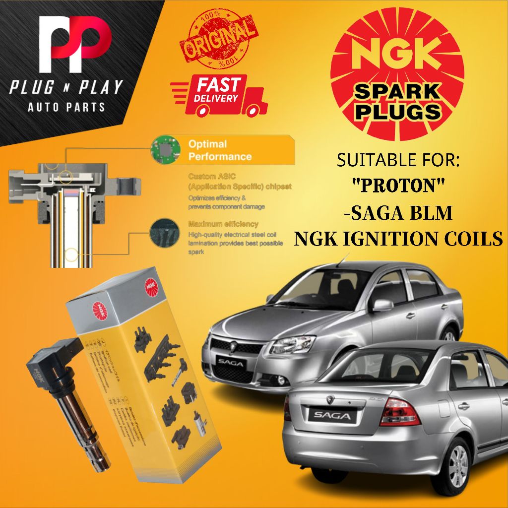 PROTON SAGA BLM ( 1 PCS ) NGK IGNITION COILS / PLUG COIL 100% ORIGINAL ...