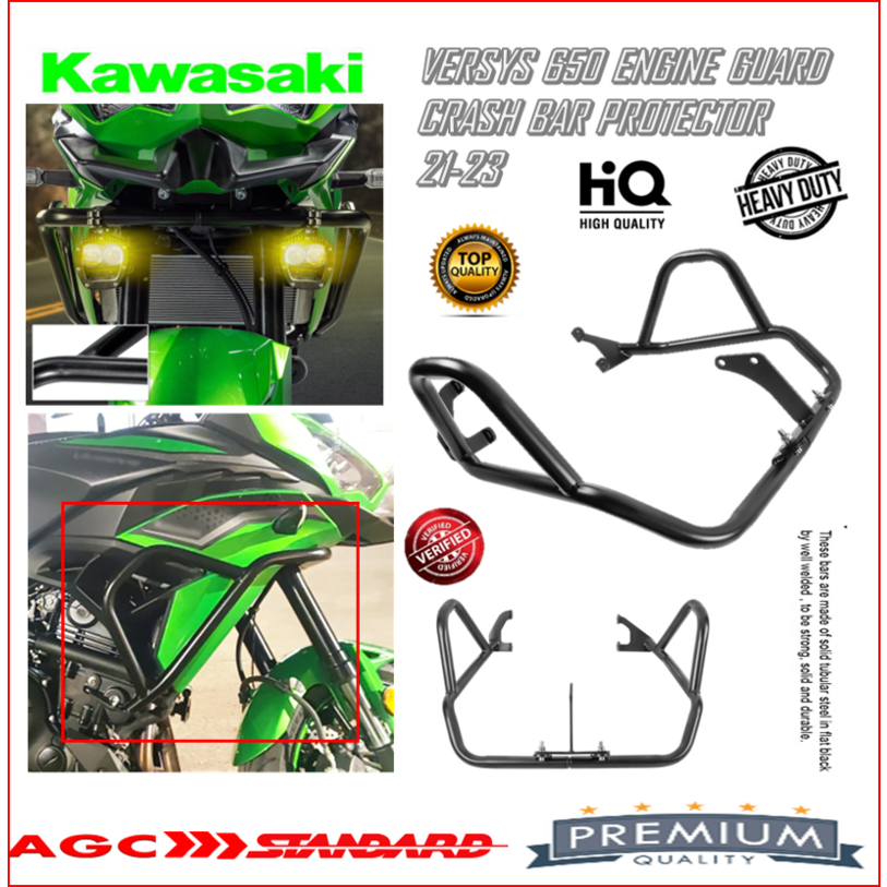 KAWASAKI VERSYS 650 KLE CRASH BAR 21 23 ENGINE GUARD PROTECTOR HEAVY