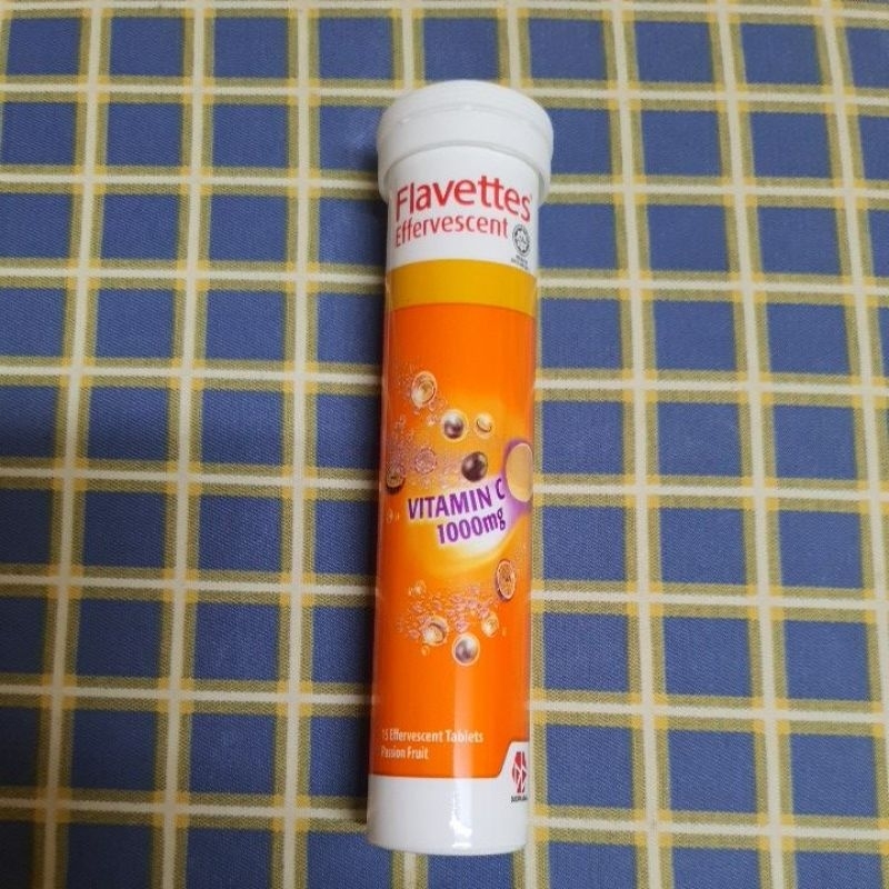 Flavettes Vitamin C 1000mg Effervescent Tablets 15s (Passion Fruit