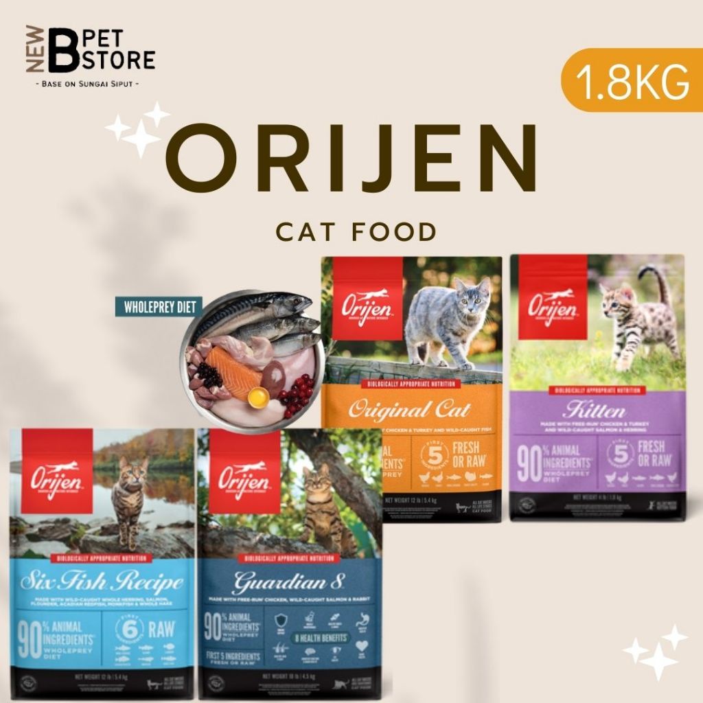 CANADA ORIJEN CAT FOOD 1.8KG SIX FISH SUPER PREMIUM CAT FOOD