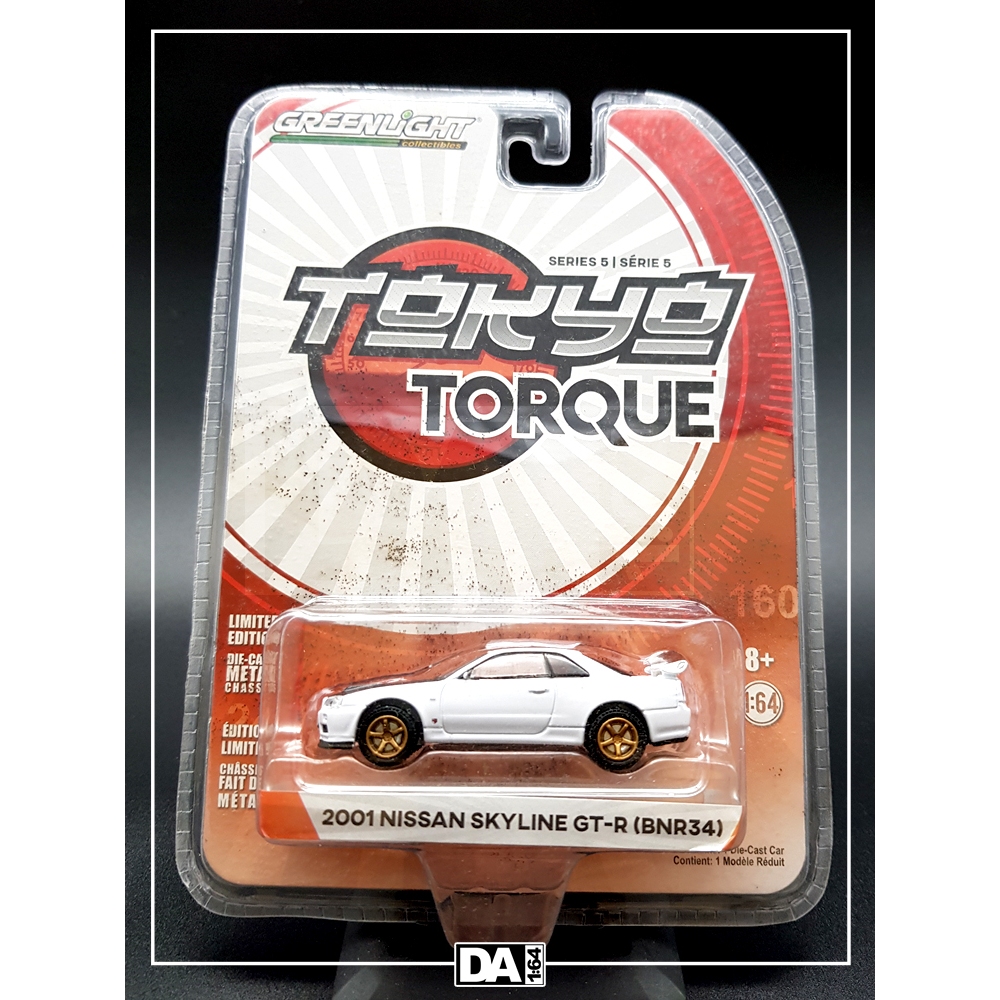 1:64 GREENLIGHT Tokyo Torque-2001 Nissan Skyline GT-R (BNR34) Dirt Card ...