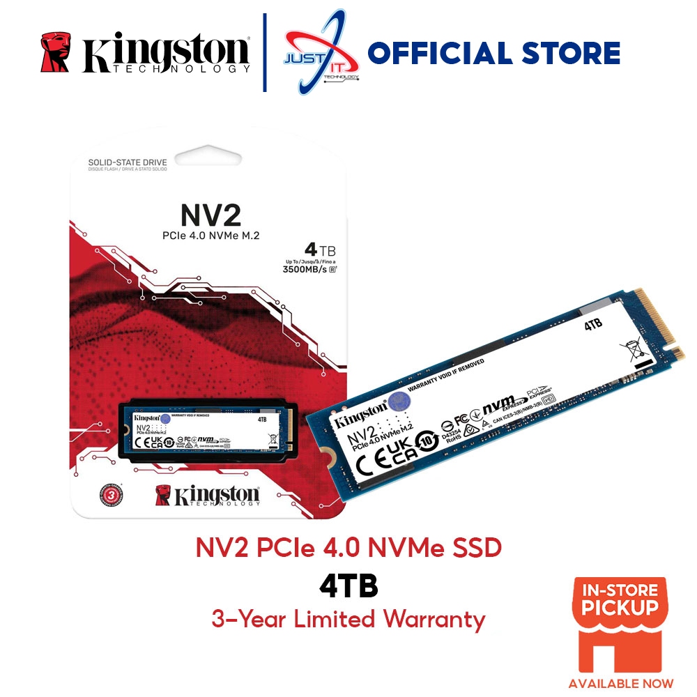 Kingston NV2 - SSD - 4 TB - PCIe 4.0 x4 (NVMe) - SNV2S/4000G - Solid State  Drives 