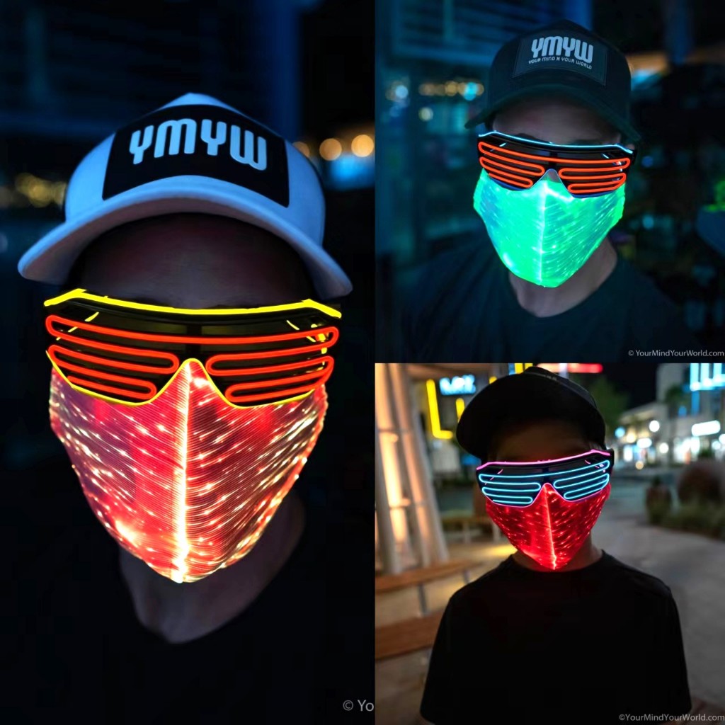 Neon Light Glasses Neon Spec And Led Mask Cermin Mata Lampu Spec Mata