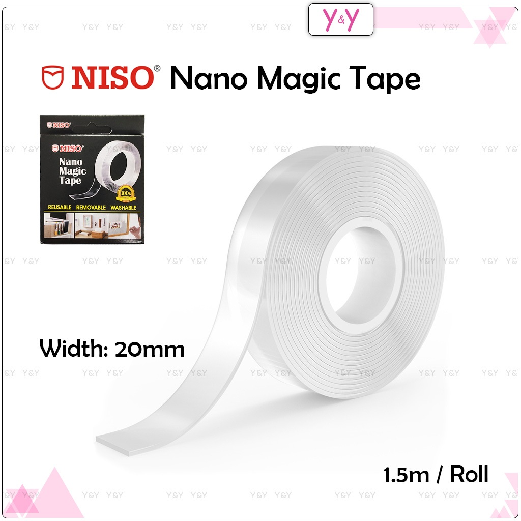 Niso Nano Magic Tape / Double Sided Nano Adhesive Tape / Reusable