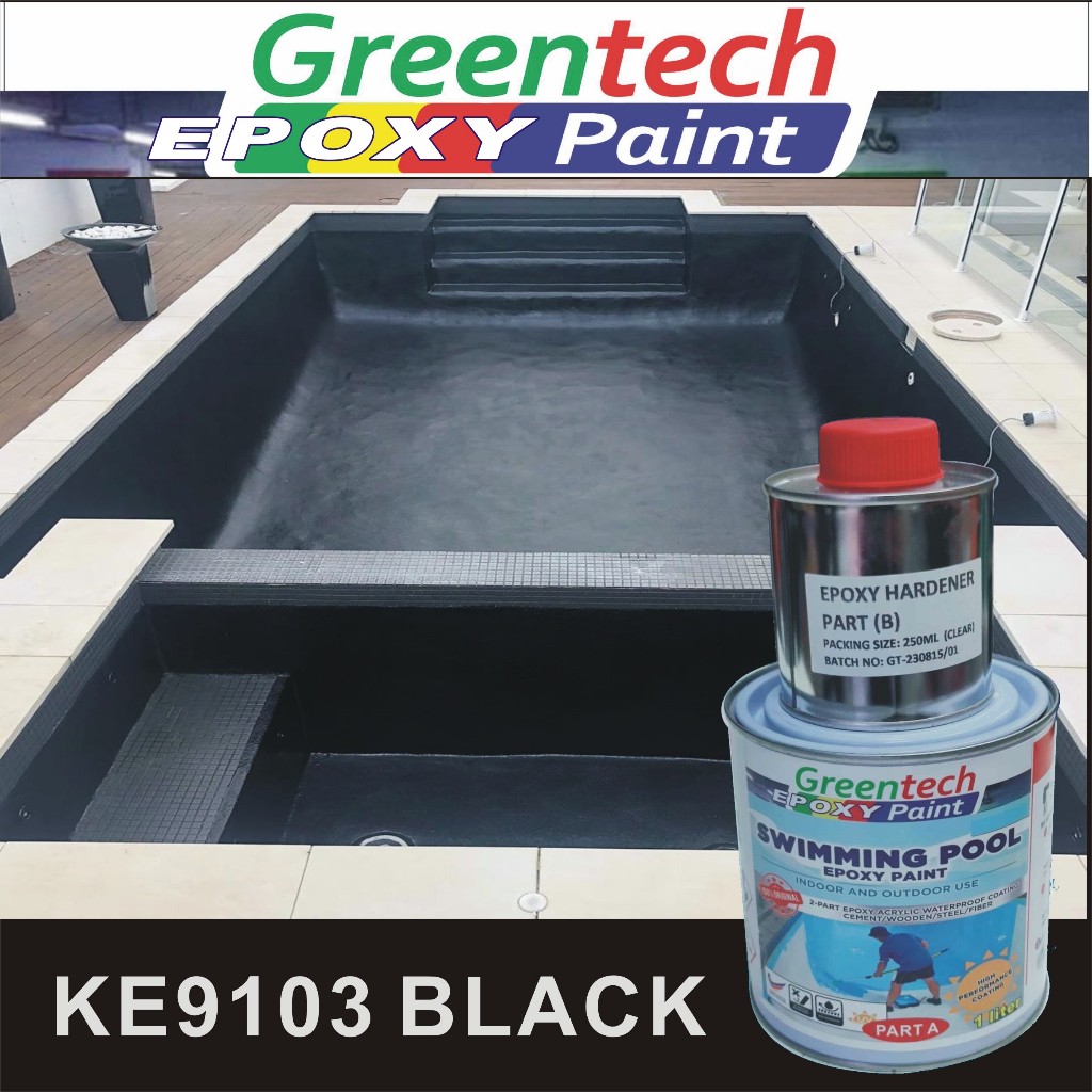 KE9103 BLACK ( GT Swimming Pool Epoxy ) Pond Paint Cat Kolam Renang