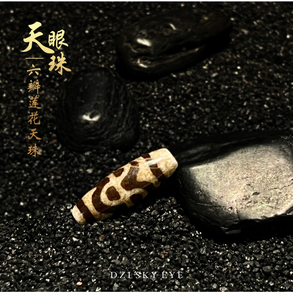 六瓣莲花天珠　チベットDzi Bead 天珠ワールドNo.c10 六瓣莲花天珠チベットDzi Bead 天珠ワールドNo.c10