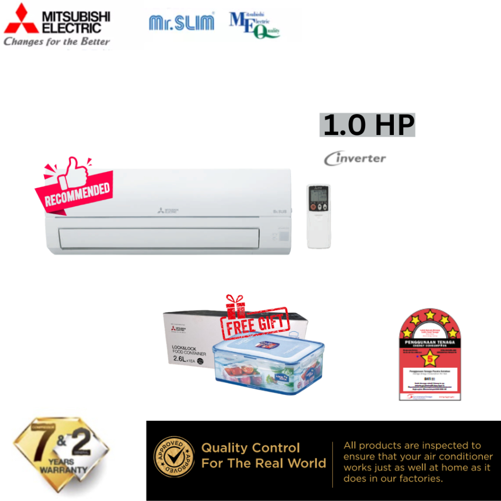 MITSUBISHI R32 INVERTER MR.SLIM Air Conditioner MSYJS/MUYJS 1.0HP 1