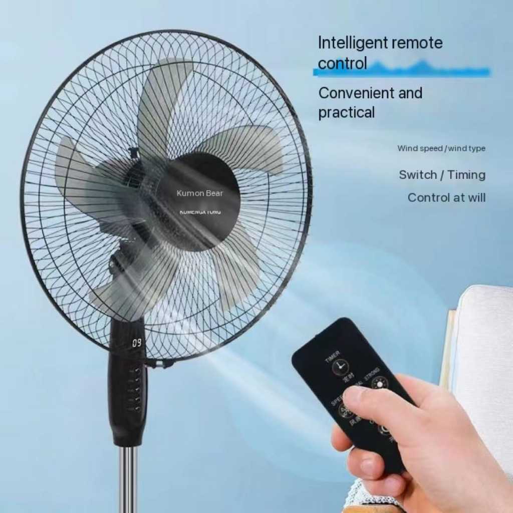 REMOTE CONTROL Kipas Berdiri 16 inch 5 Bilah Stand Fan Kawalan Jauh Fan