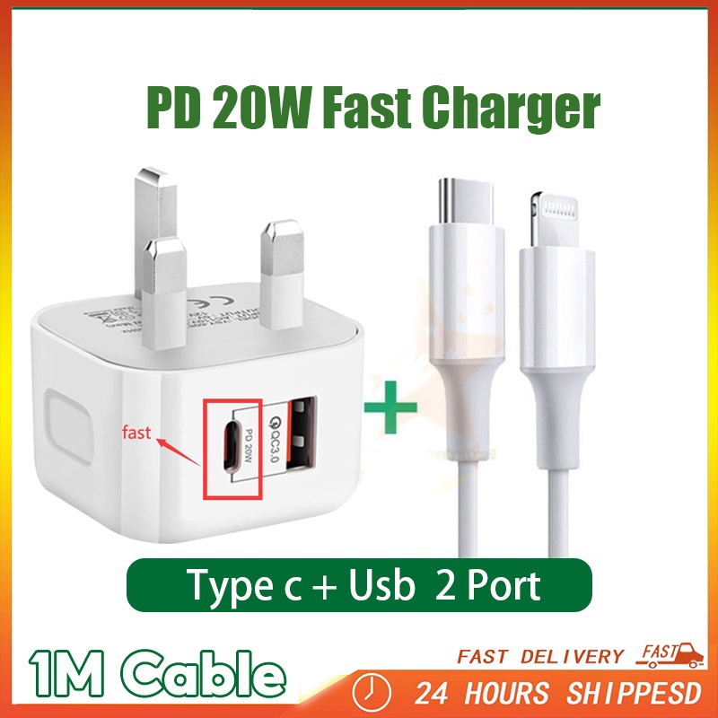 20W type c Charger USB Fast Charger Adapter Quick Charge 3.0 Charger UK