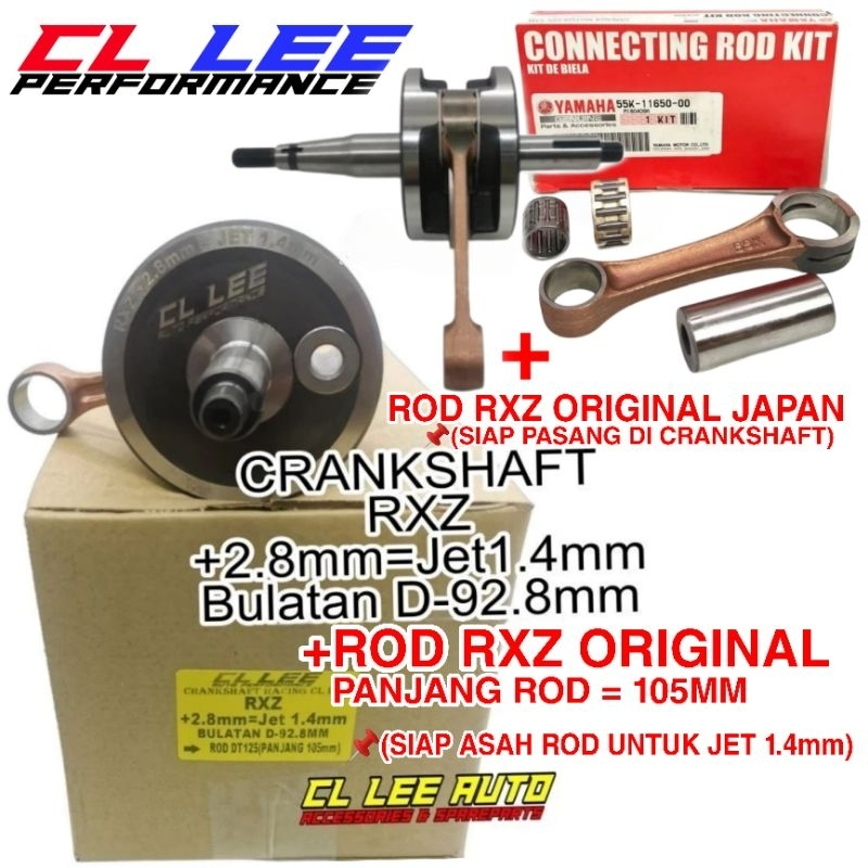 Y125Z & RXZ ESR MOTOR CRANKSHAFT ESR & CL LEE JET 1.0MM 1.2mm 1.4mm ...