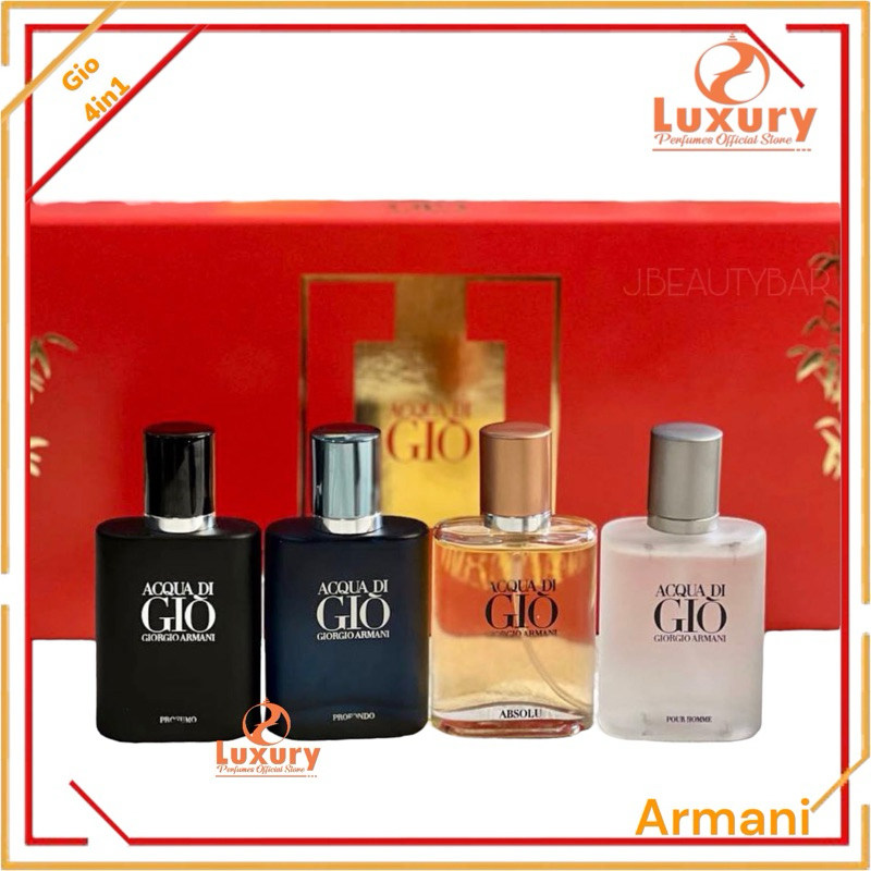 💯 💯 Acqua Di Gio Profumo 4in1 Men Red Gift Set 4x30ml Pefume For Men 