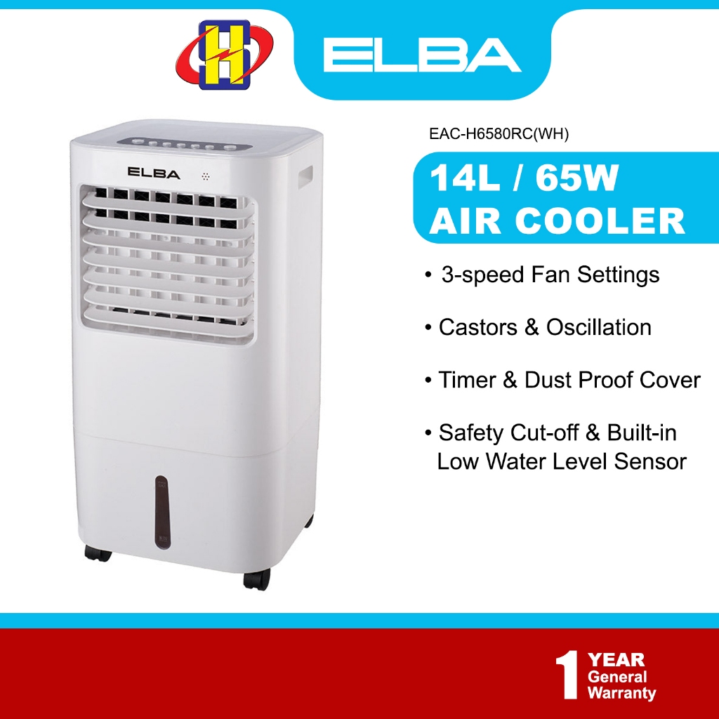 Elba Air Cooler (65 W/14 L) 3speed Fan Settings Oscillation Timer