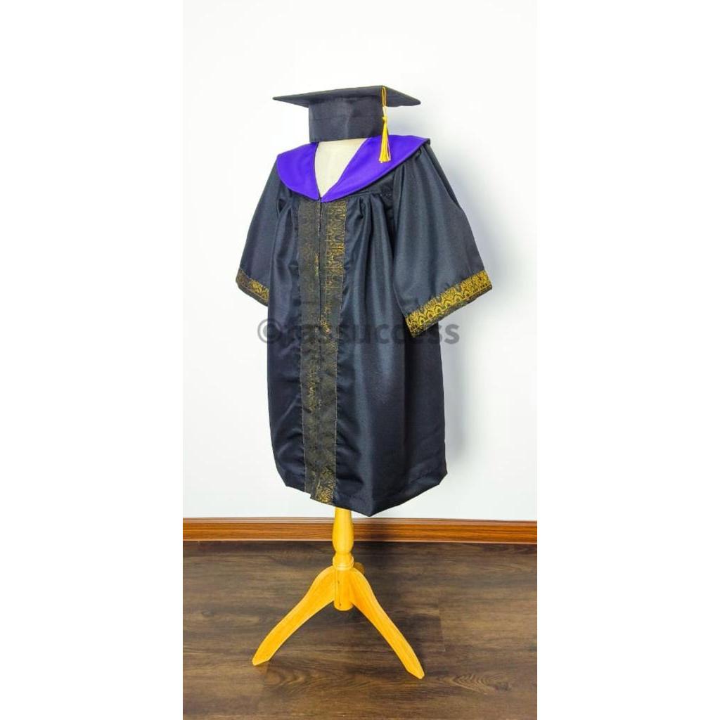 JUBAH KONVO GRADUASI FULL SONGKET HITAM (TADIKA/ PRA SEKOLAH) | Shopee ...