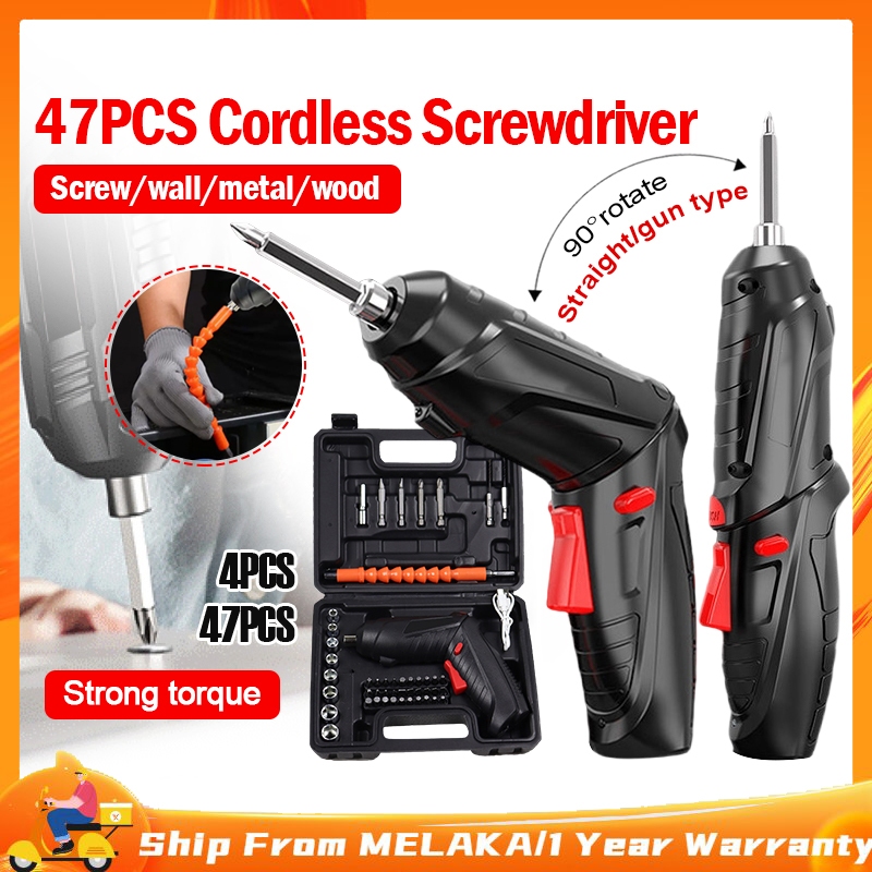 47PCS Cordless Electric Screwdriver Drill Rechargeable