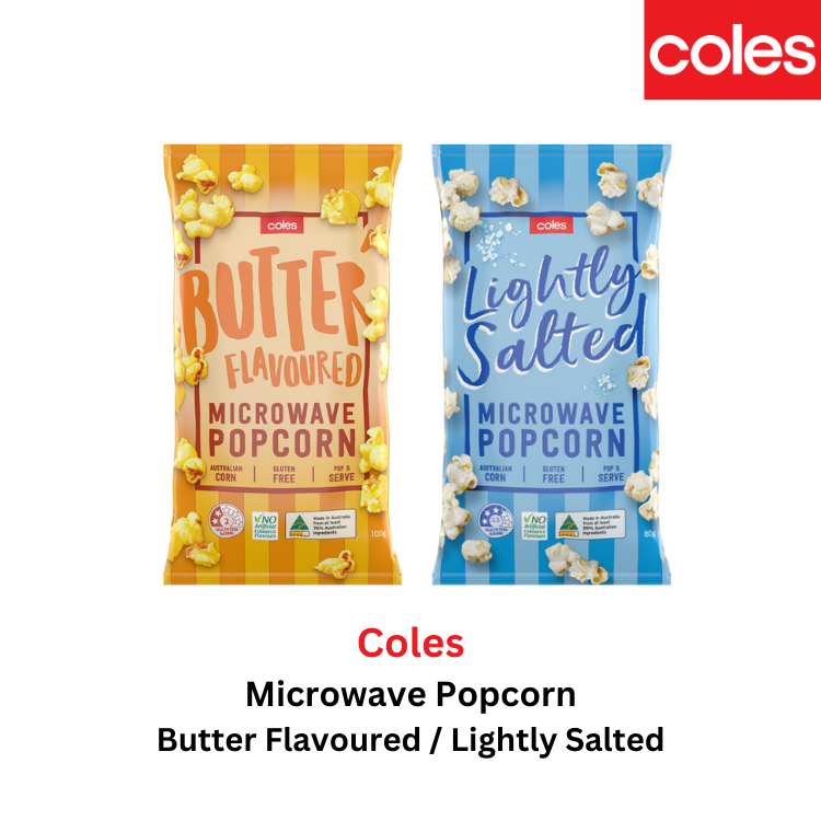 Coles Microwave Popcorn (Butter Flavoured / Lightly Salted) Shopee Malaysia