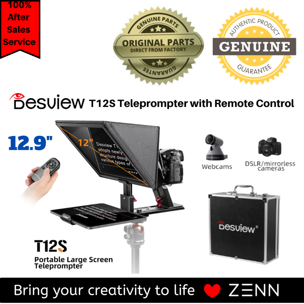 Besview Desview T12S / T2 Smartphone/Tablet/DSLR Camera Teleprompter