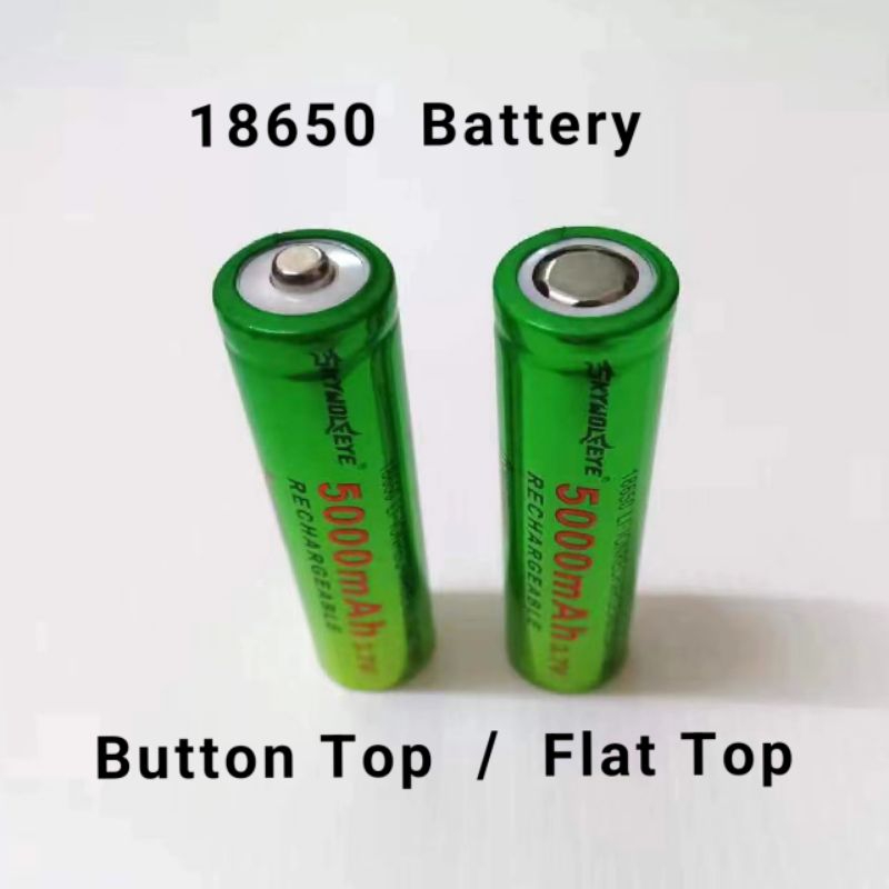 Skywolfeye 18650 3.7V 5000mAh Rechargeable Li-ion Battery （ Button Top ...