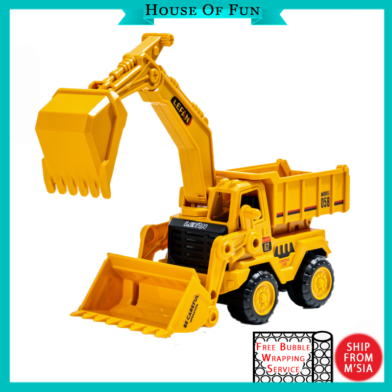 Jcb Backhoe Loader Dump Truck Toy Excavator Lori Tanah Construction 