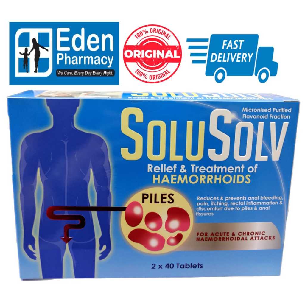 Solusolv haemorrhoids piles flavonoid tablet ( 1x 40's ) / ( 2 x 40's