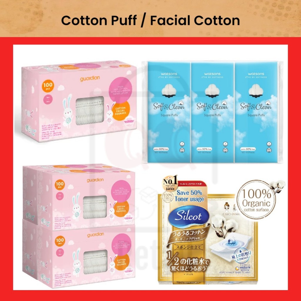 Watsons / Guardian / Silcot Organic Facial Cotton Puff / Make up ...