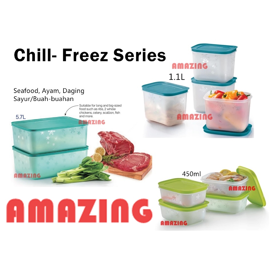 Tupperware Chill-Freez Series/ Chill Freez Set/ Food storage Box/ Sea ...