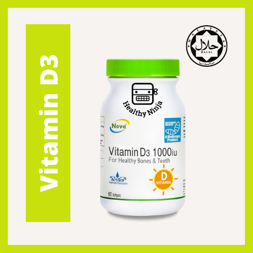 Nova Vitamin D3 1000 IU (60 Capsules) Beauty For Healthy Bones and