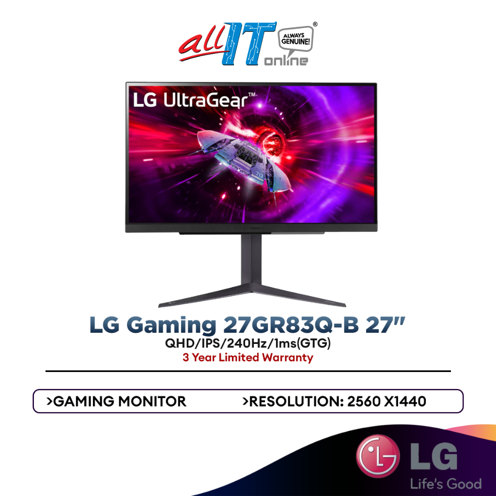 LG 27GR83Q-B 27"/QHD/IPS/240Hz/1ms(GTG) Gaming Monitor | Shopee Malaysia