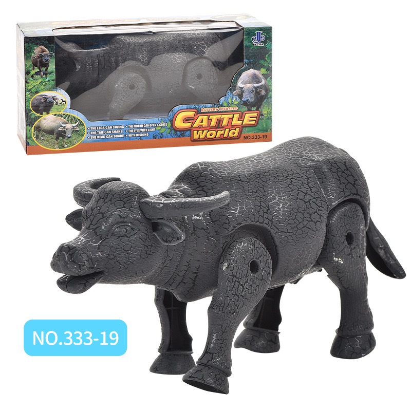 Toys Cattle World Animal Buffalo Music And Light Mainan Kerbau | Shopee ...