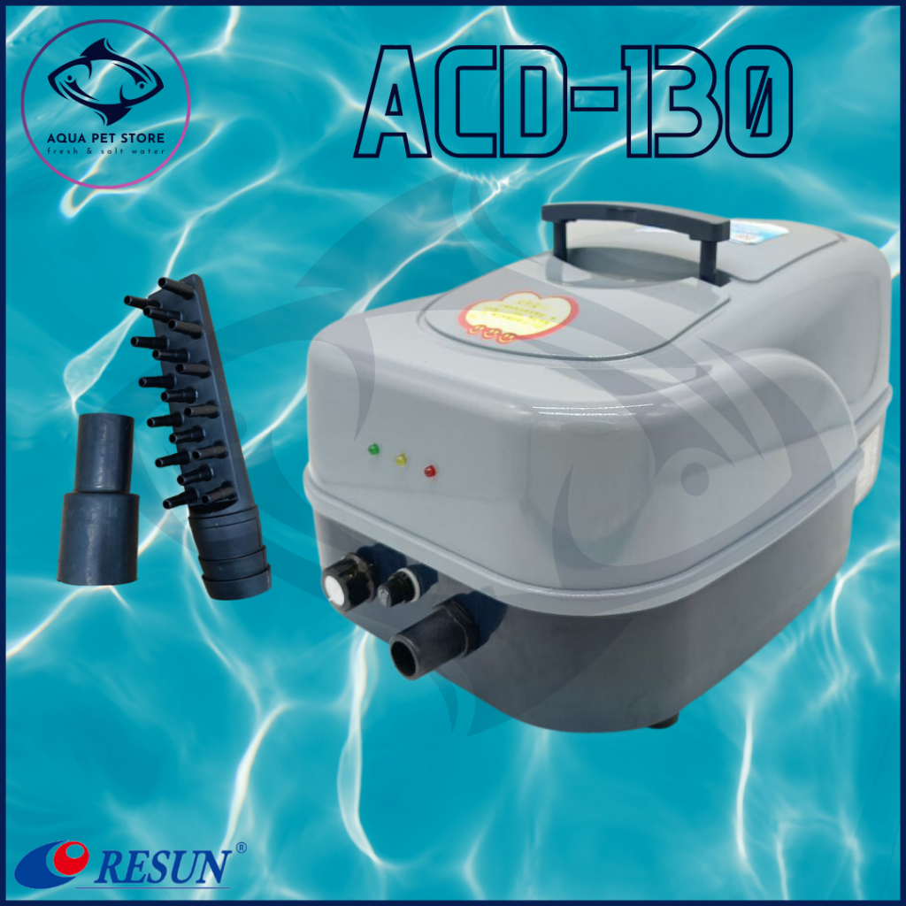RESUN AC/DC Air Pump 130Liter/min 90W ACD-130 Aquaponics Aquarium Fish ...