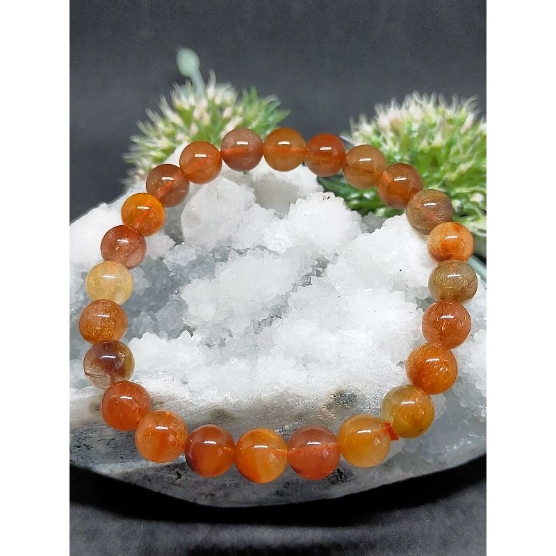 Oldmines Copper Rutile Bracelet [Good Grade] 老矿铜发手串 Natural Crystal Bracelet 天然水晶手串 铜发晶 KTB107