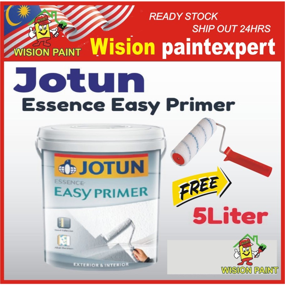 JOTUN PAINT EASY PRIMER ( 5L ) ( FREE 7" ROLLER SET ) WALL SEALER EXTERIOR & INTERIOR SEALER