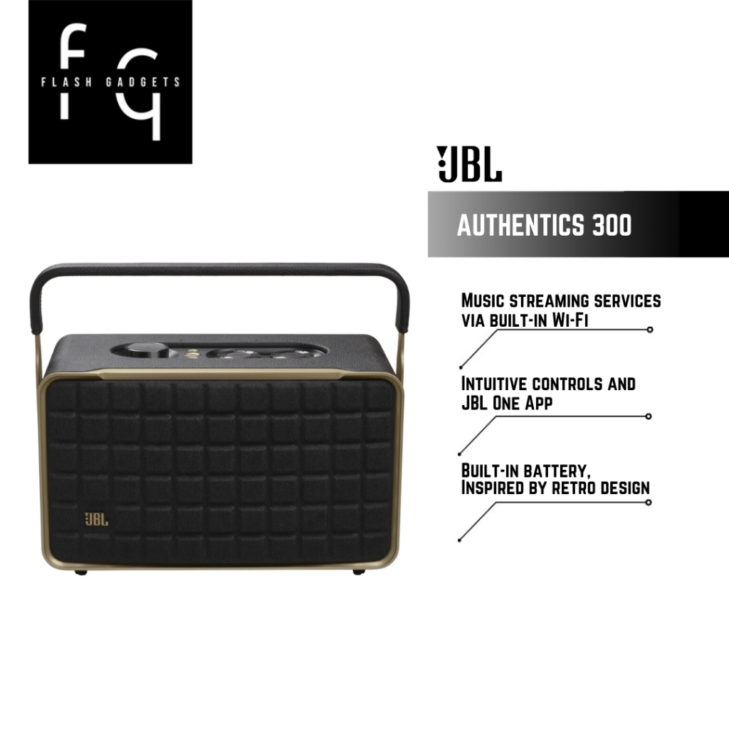 JBL Authentics 300 Portable Smart Home Speaker w/Built-In Wi-Fi, Bluetooth