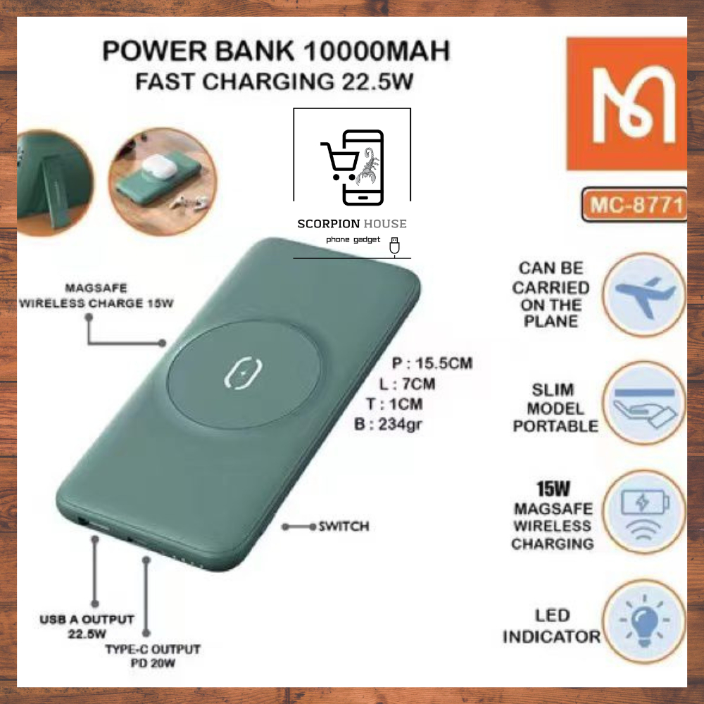 MCDODO MC-877 Magafe Magnetic Wireless Power Bank 10000mAh 15W Wireless ...