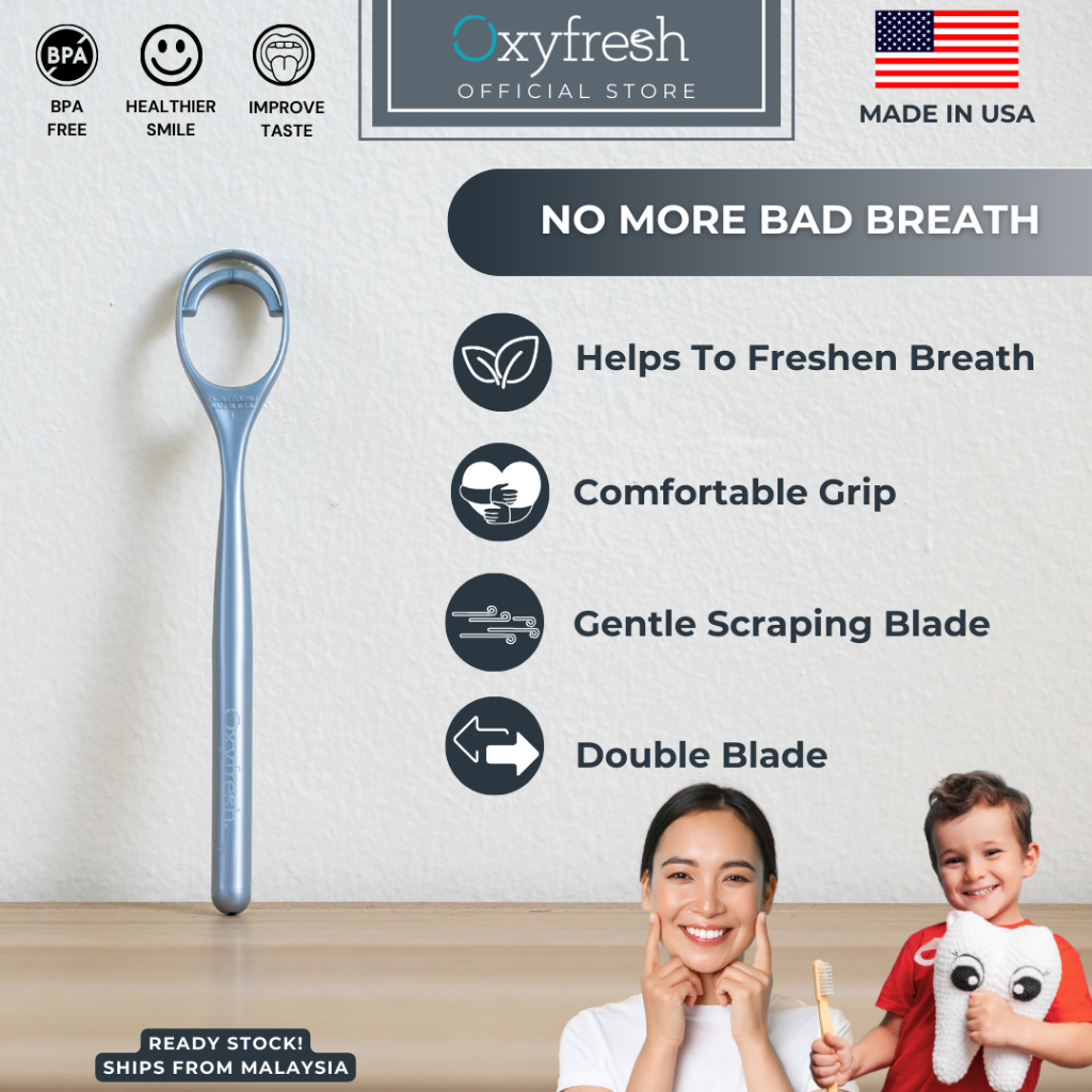 Oxyfresh® Oolitt Elite Tongue Scraper Oral Hygiene Remove Bad