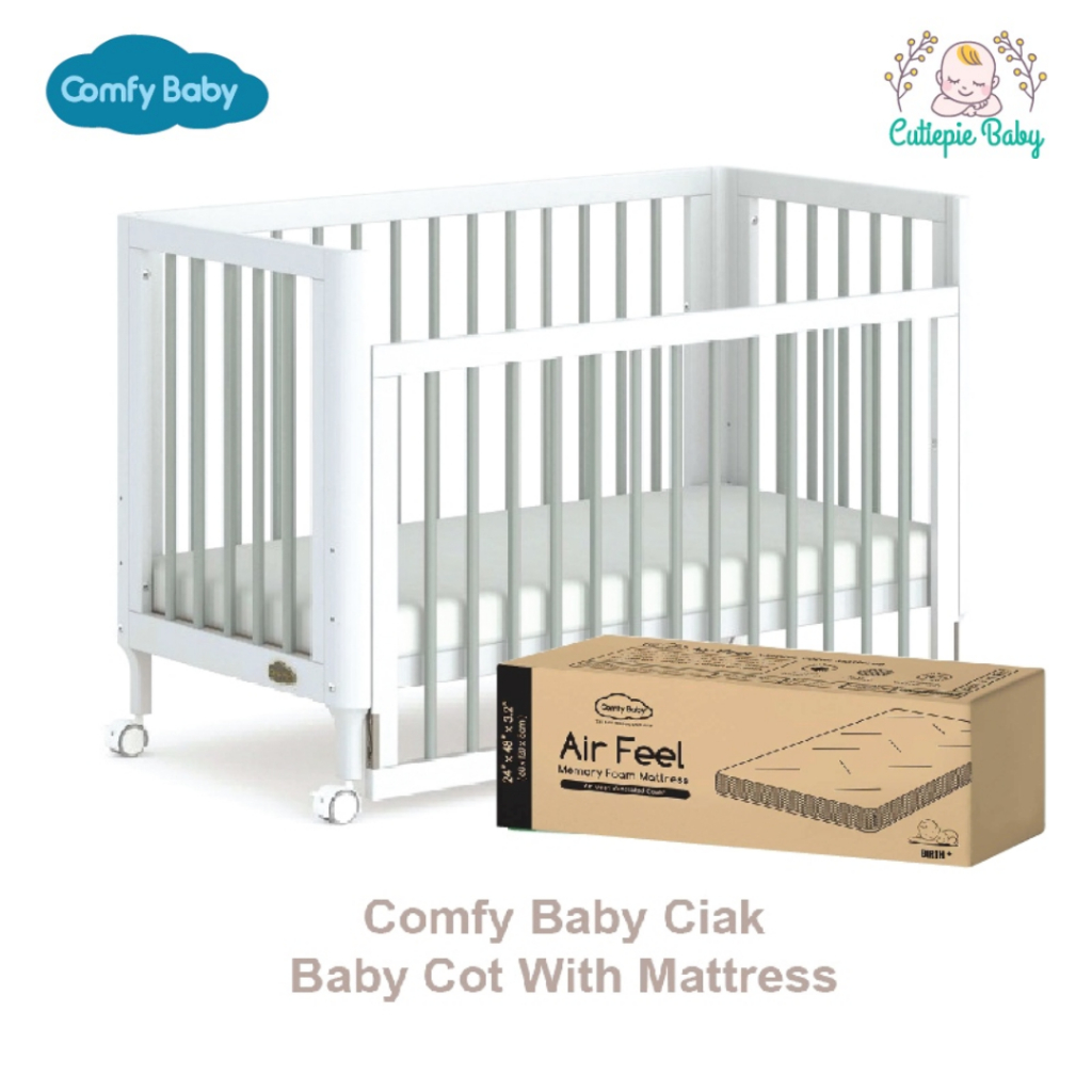 Comfy Baby Cot Ciak (66x125x103cm) with Mattress (60x120cm) Shopee