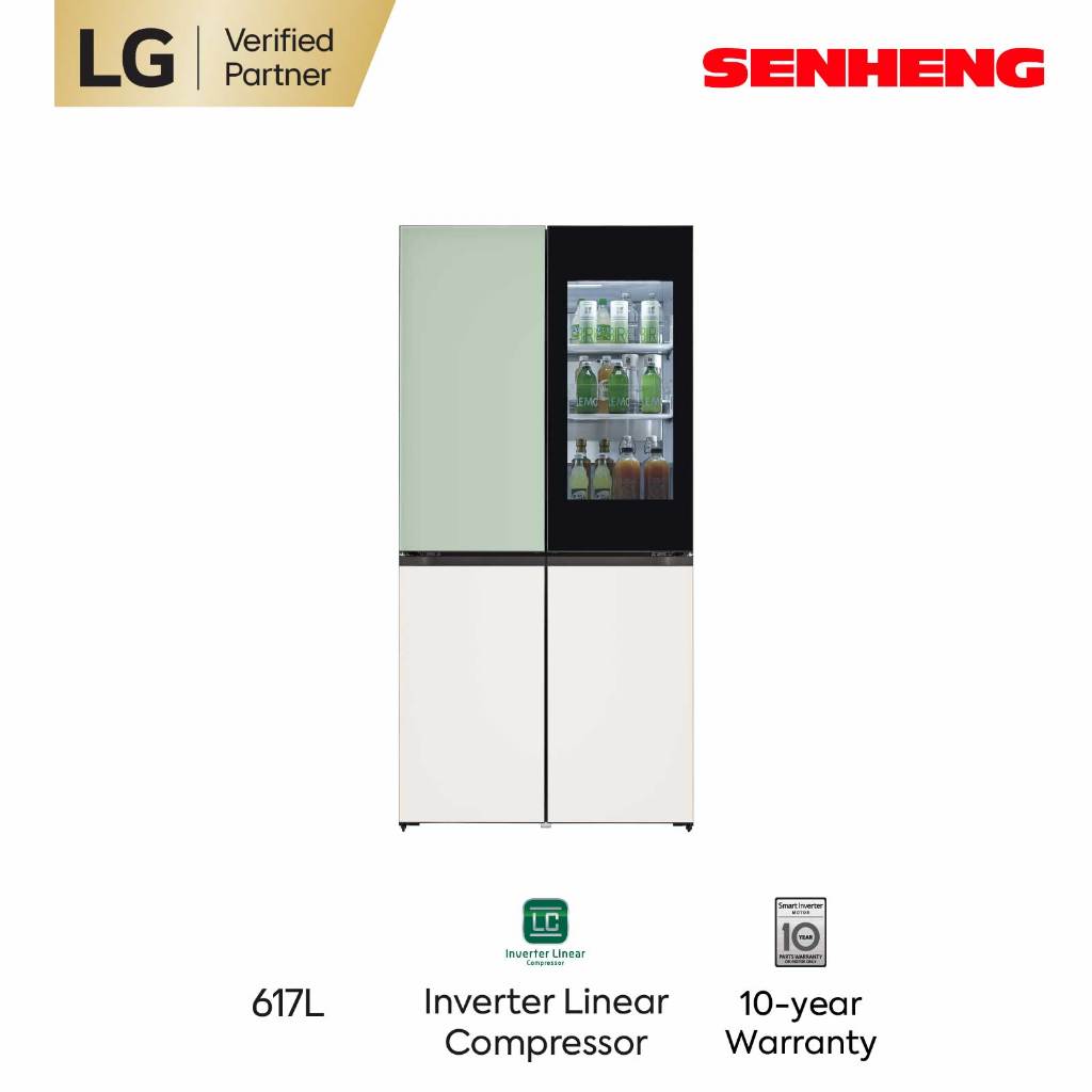 LG Slim French Door Fridge with InstaView (617L) GRA24FQSMB Shopee