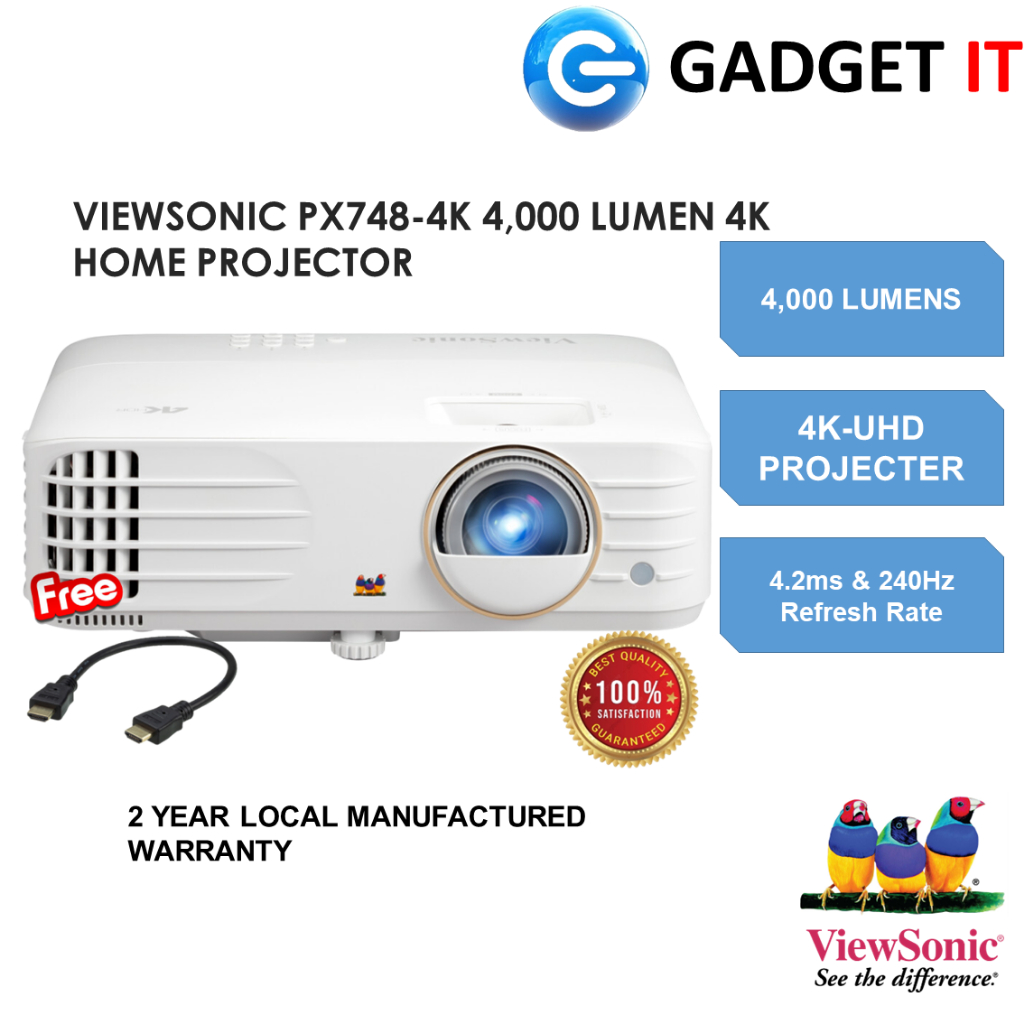 VIEWSONIC PX7484K 4,000 ANSI LUMENS HOME ENTERTAINMENT & GAMING