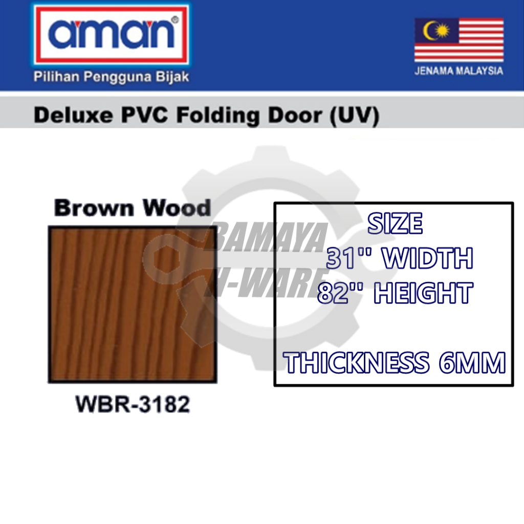 AMAN PVC Folding Door 31''x82'' Tandas Pintu Lipat. High Quality PVC ...