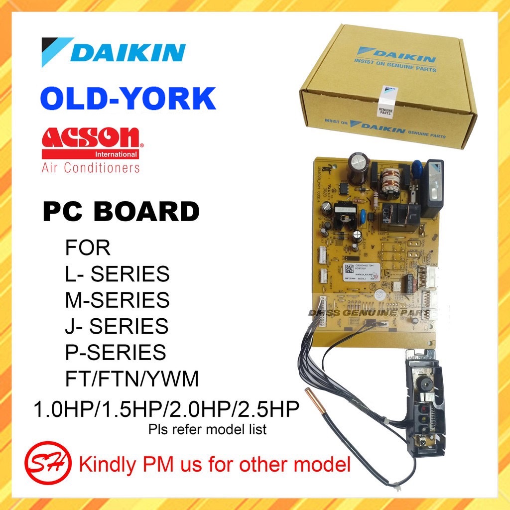 ORIGINAL DAIKIN OLD-YORK INDOOR PC BOARD PCB YWM FT FTN 10/15/20/25 L/M