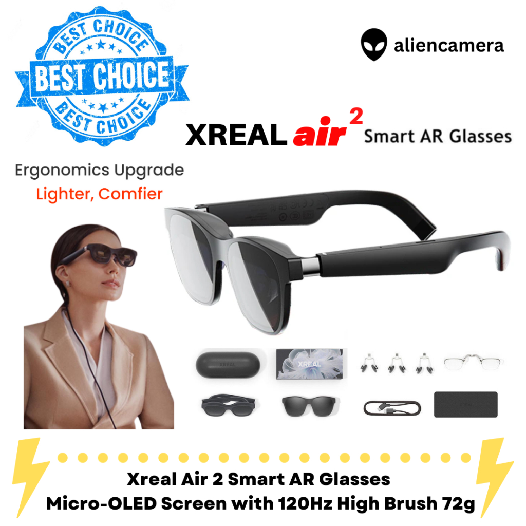 thumbnail interactive-video image 1 of XREAL Air 2 Ultra Smart AR Glasses – 6DoF, 52° FOV, 4K 3D, Beam Pro Hub Compatible 1 of 2