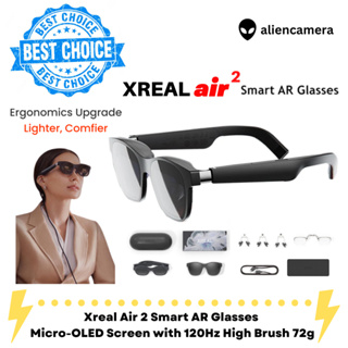 Air 2 AR Glasses - Smart Glasses with 201 Micro OLED, Ultra-fast 120Hz,  600nits Brightness, 1080P Video Display Glasses, and Work on