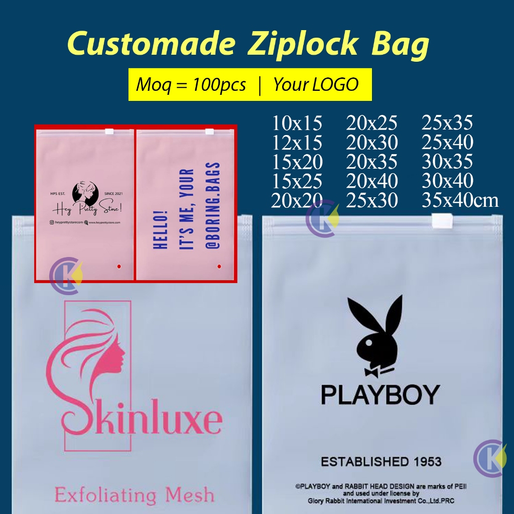 Ziplock Custom LOGO Matte Customize Zipper Bag Zip Lock Plastic Bag ...