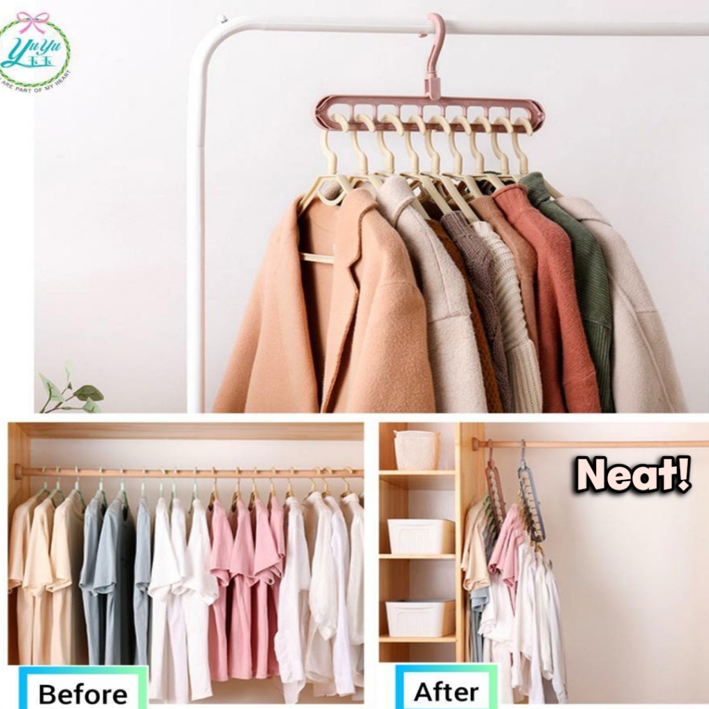 🔥𝑴𝑼𝑹𝑨𝑯 𝑴𝑼𝑹𝑨𝑯🔥9 In 1Multi-function Clothes Hanger Folding Magic Wardrobe ...