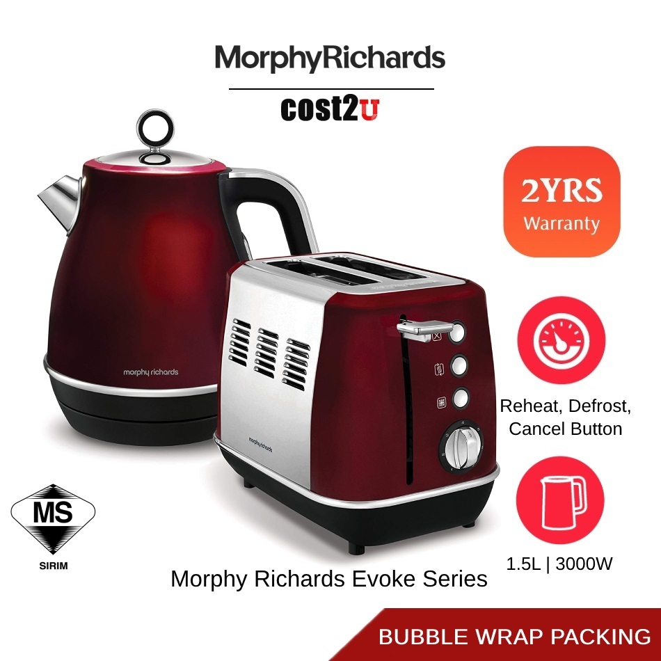 Morphy Richards Evoke RED Jug Kettle Bread Toaster 104408 224408