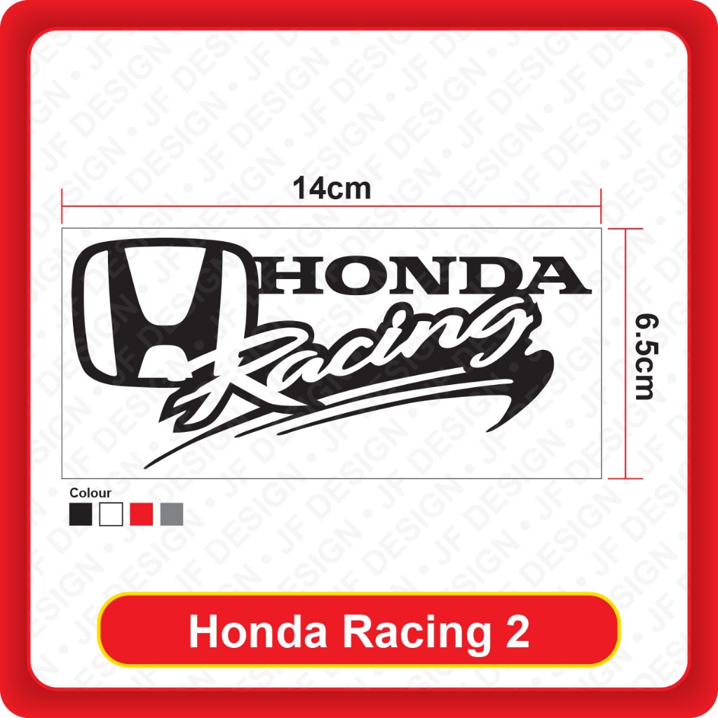 [426]Quality Car Sticker Honda Racing Design 2 [14cm x 6.5cm][Sticker ...